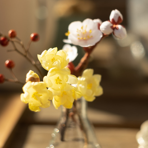 白梅 の 布花 ブローチ 12枚目の画像