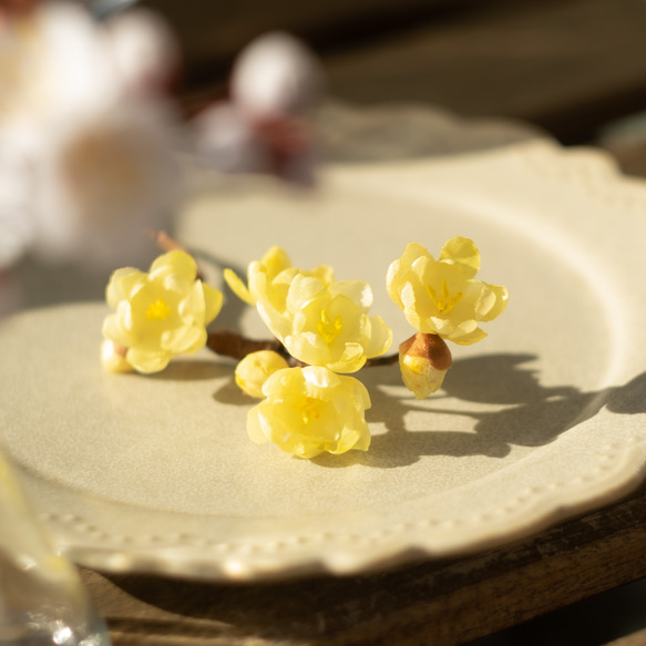 蝋梅 の 布花 ブローチ ブローチ くるみのこにわ 通販 15334782