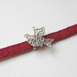 ●帯留/帯留め 鳩●Silver 3枚目の画像