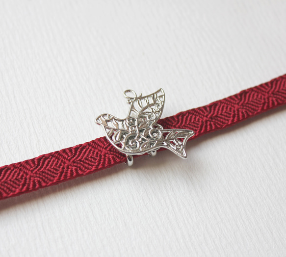 ●帯留/帯留め 鳩●Silver 3枚目の画像