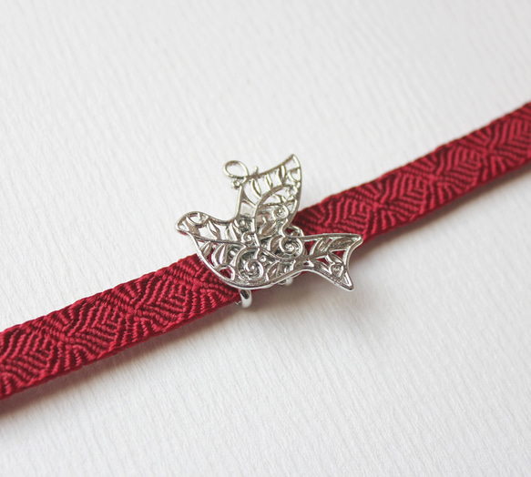 ●帯留/帯留め 鳩●Silver 2枚目の画像