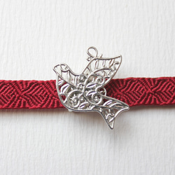 ●帯留/帯留め 鳩●Silver 1枚目の画像