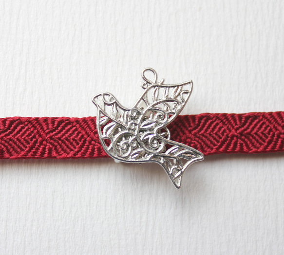 ●帯留/帯留め 鳩●Silver 1枚目の画像