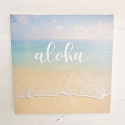 リゾートビーチのフォトキャンバスアート ビーチブレイク 波打ち際 砂浜の写真 海の景色 ハワイアンインテリア ショアブレ 3枚目の画像