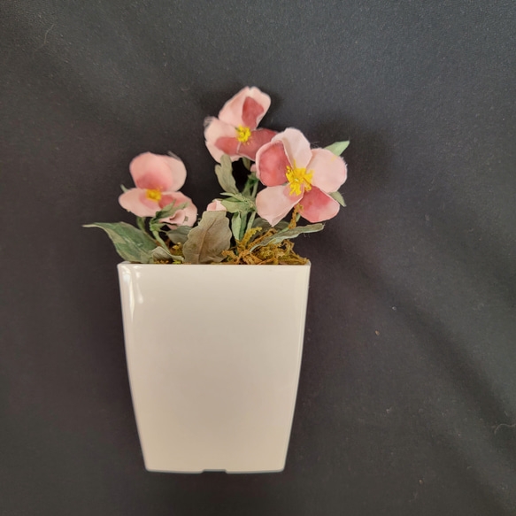 手染め ビオラ　鉢植え風 　布花 （正絹） 11枚目の画像