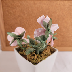 手染め ビオラ　鉢植え風 　布花 （正絹） 13枚目の画像