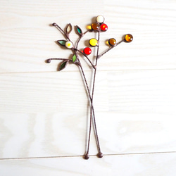 ステンドグラスの春色一輪挿し（お花付き） 9枚目の画像