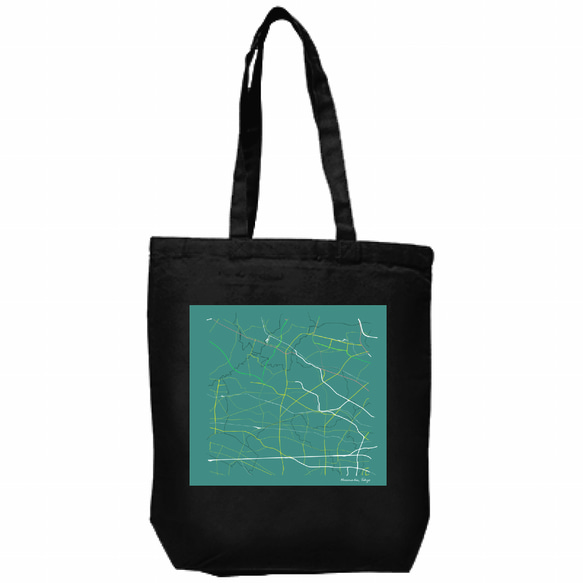 地図デザインのトートバッグ／抽象画アート風 1枚目の画像
