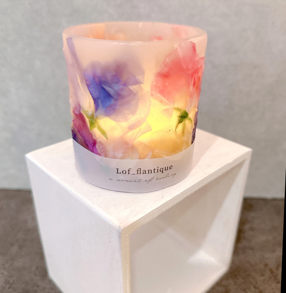 Botanical flower candle(スイートピー) LEDティーライトキャンドル付き 送料無料 5枚目の画像