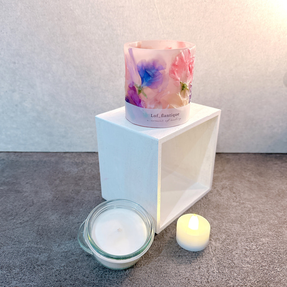 Botanical flower candle(スイートピー) LEDティーライトキャンドル付き 送料無料 3枚目の画像