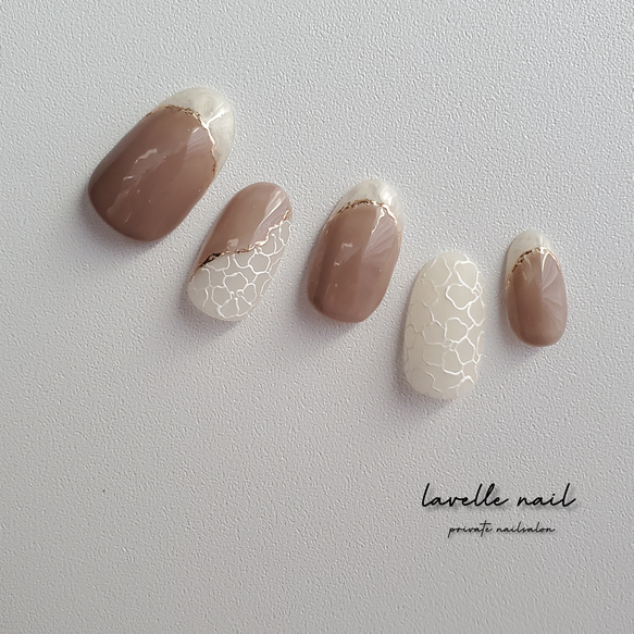 nuance flower✿.MOCA フレンチネイル ブライダルネイル レースネイル