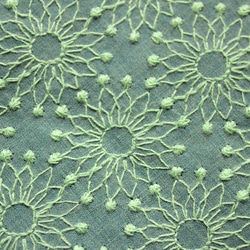 ◇レース半襟・半衿【幾何学模様 花】錆浅葱 2枚目の画像