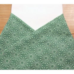 ◇レース半襟・半衿【幾何学模様 花】錆浅葱 1枚目の画像