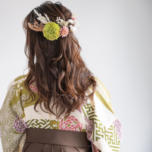 ミディアム・ロングヘアヘッドドレスV】卒業式袴髪飾りハーフアップ