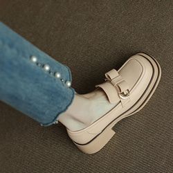 オペラパンプス 厚底靴 レディース靴 革靴 厚底 スニーカー スリッポン ローファー厚底 新色新柄2023 秋冬新作 1枚目の画像