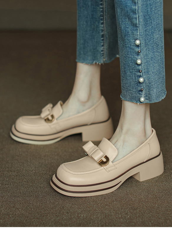 オペラパンプス 厚底靴 レディース靴 革靴 厚底 スニーカー スリッポン ローファー厚底 新色新柄2023 秋冬新作 7枚目の画像