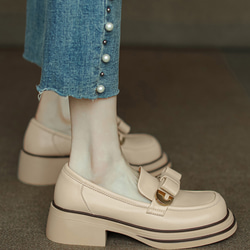 オペラパンプス 厚底靴 レディース靴 革靴 厚底 スニーカー スリッポン ローファー厚底 新色新柄2023 秋冬新作 8枚目の画像