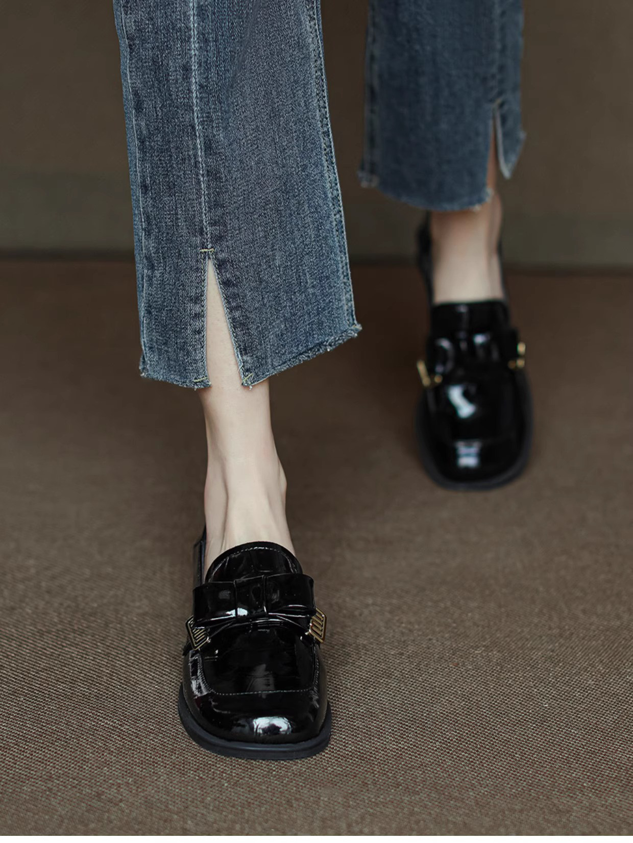 レディース靴 ベージュ パンプス エナメル パンプス走れる ヒール パンプス キーヒール 結婚式 結婚祝い カスミソウ