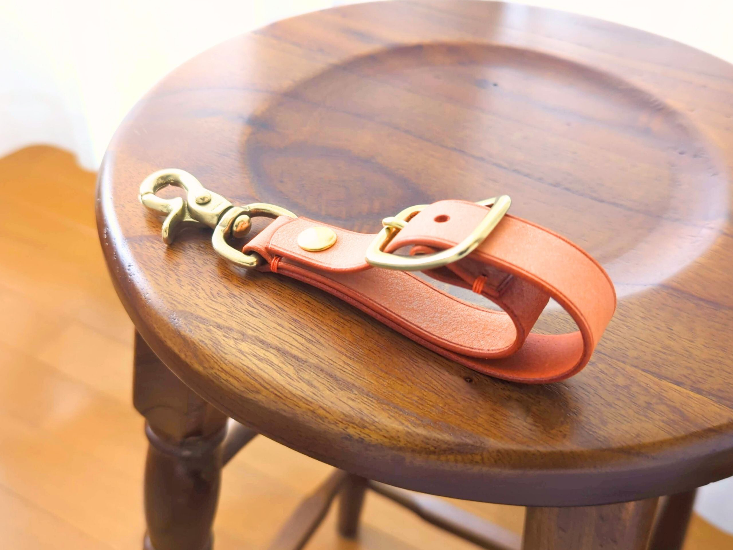 厚い革1枚のグローブホルダー ALASKA/アラスカ オレンジ イタリアンレザー *受注製作