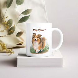 【 自然に囲まれた シェルティー 】 マグカップ　犬　ペット　うちの子　犬グッズ　ギフト　プレゼント　母の日 3枚目の画像