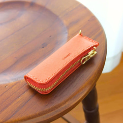 厚い革1枚のスティックコインケース MARGOT/マルゴー オレンジ