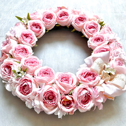 No.wreath-15509/薄ピンクバラのひな祭り２WAYリース (1) 38cm/アーティフィシャルフラワー造花 12枚目の画像