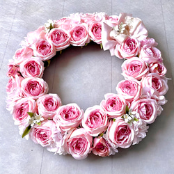 No.wreath-15509/薄ピンクバラのひな祭り２WAYリース (1) 38cm/アーティフィシャルフラワー造花 20枚目の画像