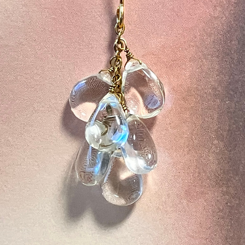天然石＊艶々クリスタル(水晶)のシャラシャラピアス/イヤリング