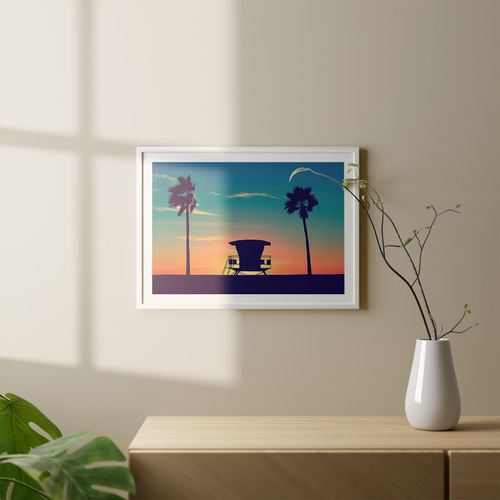 【セット商品】Orange&Parkアート（額あり）&カリフォルニアサインアート ORANGE & PARK CALIFORNIA COASTAL COUNTIES POSTER FRAME
