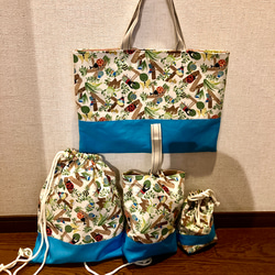 ハワイアンキルトバッグ モンステラ ハイビスカス パッチワーク