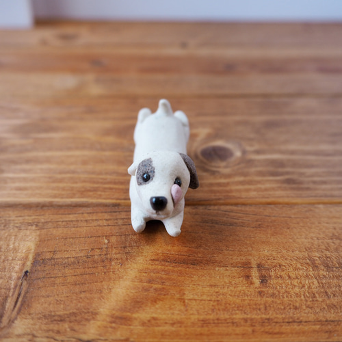 置物　陶器　人形　イタリア　陶器　ダックスフンド　作家 ヴィンテージ陶器製ダックスフンドオブジェ 癒しの存在感