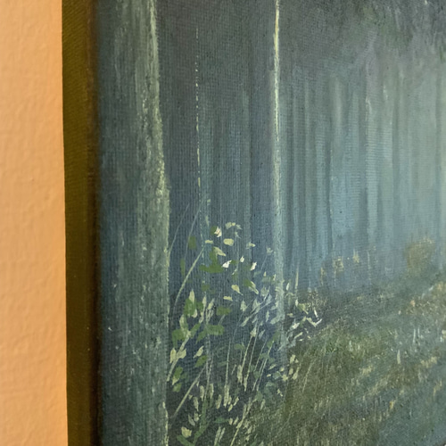 手描きの油絵作品】静かな森に差し込むやさしい光 絵画 JO's art