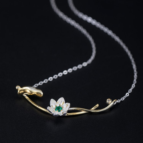 受注制作＞蓮のペンダント はす シルバー N035 ネックレス・ペンダント  