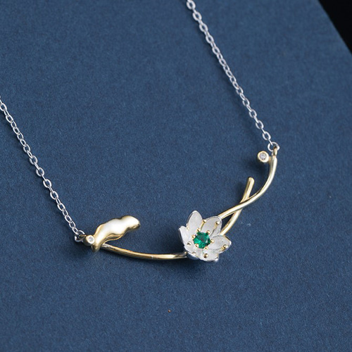 受注制作＞蓮のペンダント はす シルバー N035 ネックレス・ペンダント  