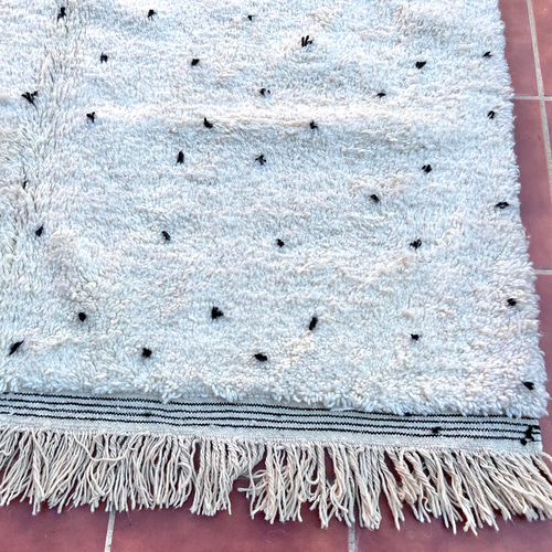 モロッコ ラグ ベニワレン ドット ブラック カーペット 絨毯