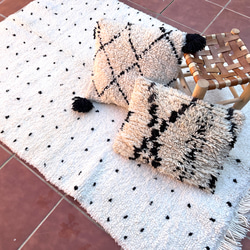 モロッコ ラグ ベニワレン　ドット ブラック　カーペット　絨毯 10枚目の画像
