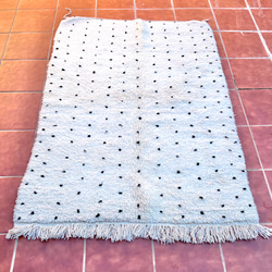 モロッコ ラグ ベニワレン　ドット ブラック　カーペット　絨毯 2枚目の画像