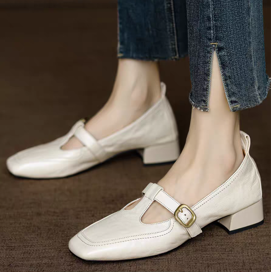 メリージェーン 靴 レディース靴 ベルト ストラップ パンプス おでこ靴 ヒールストラップ 秋冬新作2025 秋冬新作