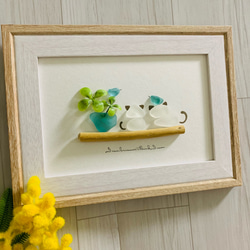 シーグラスアート 寝室 ベッドルーム 星 月 インテリア雑貨 北欧