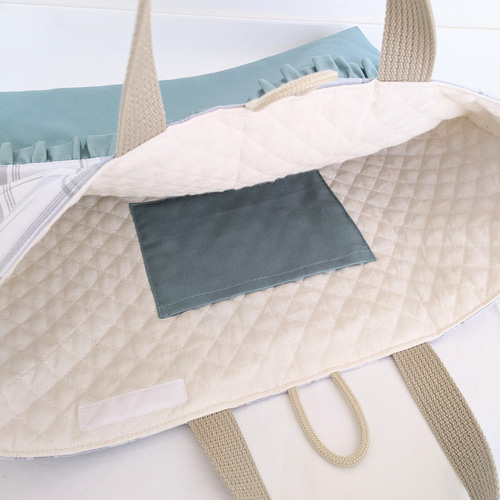 サイズオーダー可】タータンチェック柄・フリル付きオールドブルー♡3  