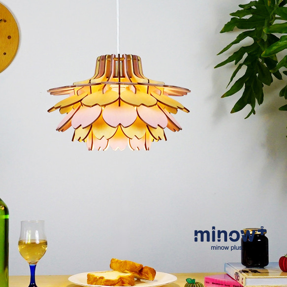 「ブロッサム」木製ペンダントライト 照明　おしゃれ　かわいい　人気 木製ペンダントライト minow ブロッサム plus 照明