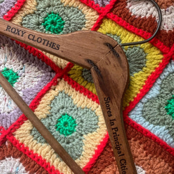 アド付き　ビンテージ木製ハンガー　アメリカ製　【Made in USA 1950年代、1960年代】 2枚目の画像