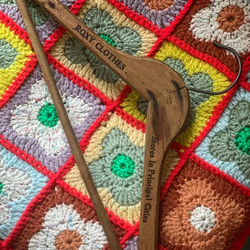 アド付き　ビンテージ木製ハンガー　アメリカ製　【Made in USA 1950年代、1960年代】 1枚目の画像
