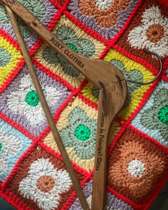 アド付き　ビンテージ木製ハンガー　アメリカ製　【Made in USA 1950年代、1960年代】 1枚目の画像