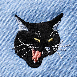 ブックカバー 文庫版サイズ あくびする猫 刺繍 ブックカバー 日本製 5枚目の画像