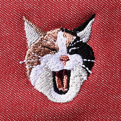 ブックカバー 文庫版サイズ あくびする猫 刺繍 ブックカバー 日本製 9枚目の画像