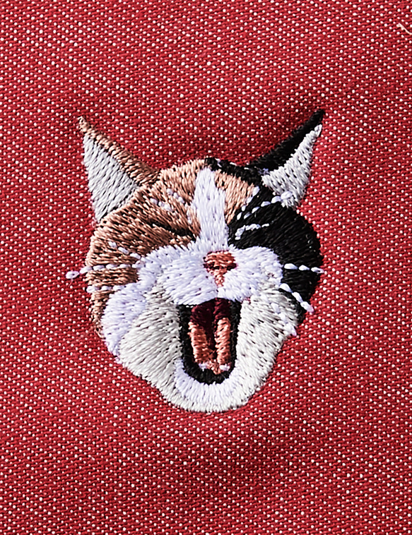 ブックカバー 文庫版サイズ あくびする猫 刺繍 ブックカバー 日本製 9枚目の画像