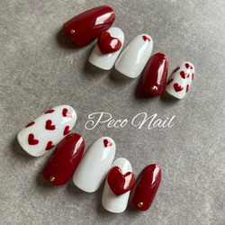 ツイードボルドー×ニット＊ネイルチップ ネイルチップ（つけ爪） Peco