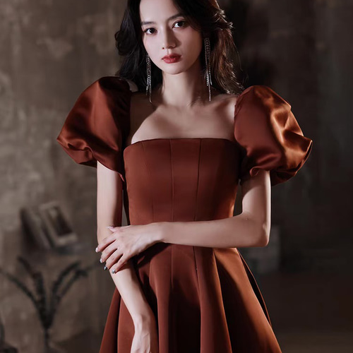 ボリューム袖 パフスリーブ パーティドレス 2WAY ウェディングドレス  