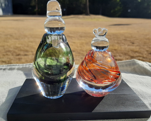 ⑦おひなさま　ガラスのお雛様 おひなさま ガラス雛7 線模様 ひな人形・雛飾り ガラス日和 通販